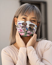 Load image into Gallery viewer, German Wirehaired Pointer With Peonies Gift For Dog Lovers Cloth Face Mask
