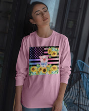Load image into Gallery viewer, Pig America Flag Sunflower Special Custom Design Unisex Long Sleeve
