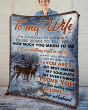 Load image into Gallery viewer, Deer Husband Gift For Wife You Are My Best Friend Fleece Blanket

