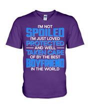 Load image into Gallery viewer, I'm Just Loved Protected And Well Taken Care Of By The Best Boyfriend Guys V-Neck
