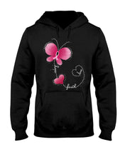 Load image into Gallery viewer, Butterfly Faith Breast Cancer Awareness Meaningful Gift Hoodie
