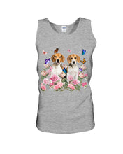 Load image into Gallery viewer, Gift For Dog Lovers Beagle With Peonies Unisex Tank Top

