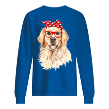 Load image into Gallery viewer, Golden Retriever With Red Polka Dot Ribbon Gift For Dog Lovers Sweatshirt
