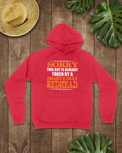 Load image into Gallery viewer, Sorry This Guy Is Already Taken By A Smart And Sexy Redhead Gift For Men Hoodie
