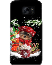 Load image into Gallery viewer, Yorkshire Terrier Loves Drinking Hot Latte Gift For Dog Lovers Phone case
