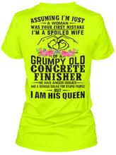 Load image into Gallery viewer, A Spoiled Wife Of Grumpy Old Concrete Finisher Trending For Personalized  Sport Gift Ladies Tee
