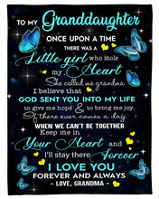 Load image into Gallery viewer, Gift For Granddaughter Butterflies Keep Me In Your Heart Fleece Blanket
