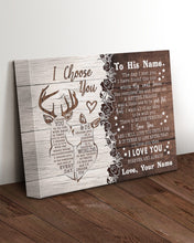 Load image into Gallery viewer, Deer I Choose You Custom Name Gift For Fiance Matte Canvas
