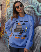 Load image into Gallery viewer, A Man Loves Beer And Dachshund Gift For Dog Lovers Sweatshirt
