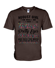 Load image into Gallery viewer, August Girl Has Tattoos Pretty Eyes Thick Thighs For Birthday Gift Guys V-Neck
