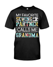 Load image into Gallery viewer, My Favorite Sewing Partner Calls Me Grandma Colorful Design Gift For Sewing Lovers Guys Tee
