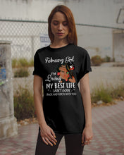 Load image into Gallery viewer, Betty Boop February Girl Living My Best Life Birthday Meaningful Gift Guys Tee
