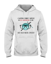Load image into Gallery viewer, A Woman Can't Survive On Self-quarantine Alone ALso Needs Her Crochet Hoodie
