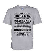 Load image into Gallery viewer, She Is Everything To Me My Freaking Awesome Wife Gift For Family Guys V-Neck
