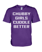 Load image into Gallery viewer, Chubby Girls Cuddle Better Simple Unique Custom Design Guys V-Neck
