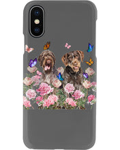 Load image into Gallery viewer, German Wirehaired Pointer With Peonies Gift For Dog Lovers Phone case

