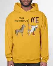 Load image into Gallery viewer, Funny Difference Between Me And Other Psychotherapists Unicorn And Horse Hoodie
