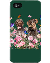 Load image into Gallery viewer, German Wirehaired Pointer With Peonies Gift For Dog Lovers Phone case
