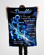 Load image into Gallery viewer, Mom Gift For Daughter With Turtle And Rose Love You Always Fleece Blanket
