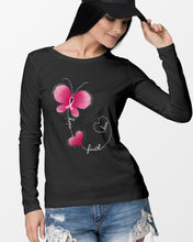 Load image into Gallery viewer, Butterfly Faith Breast Cancer Awareness Meaningful Gift Unisex Long Sleeve
