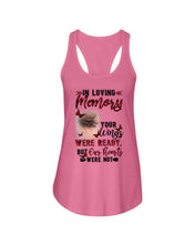 Load image into Gallery viewer, Gift For Angel Dad Red Butterflies Your Wings Were Ready Ladies Flowy Tank

