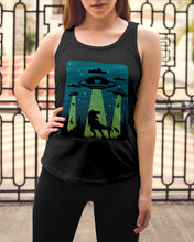 Load image into Gallery viewer, UFA Dinosaur T Rex Sky Full Of Stars Ladies Flowy Tank

