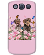 Load image into Gallery viewer, German Wirehaired Pointer With Peonies Gift For Dog Lovers Phone case
