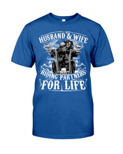 Load image into Gallery viewer, Husband And Wife Riding Partners For Life For Family Guys Tee
