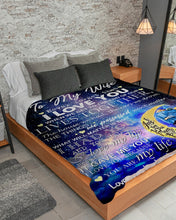 Load image into Gallery viewer, Galaxy Husband Gift For Wife Love You To The Moon And Back Sherpa Blanket

