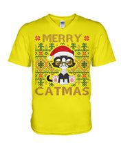 Load image into Gallery viewer, Merry Catmas Cute Funny Gifts Guys V-Neck
