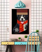 Load image into Gallery viewer, Santa Border Collie In Stock Gift For Dog Lovers Vertical Poster
