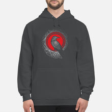 Load image into Gallery viewer, Raven Viking Culture Celtic Design Gray And Red Hoodie
