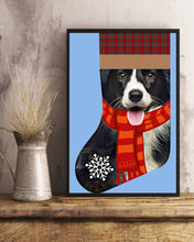 Load image into Gallery viewer, Santa Border Collie In Stock Gift For Dog Lovers Vertical Poster

