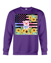 Load image into Gallery viewer, Pig America Flag Sunflower Special Custom Design Sweatshirt
