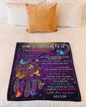 Load image into Gallery viewer, Dreamcatcher With Purple Feather Mom Gift For Daughter Believe In Yourself Fleece Blanket
