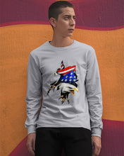 Load image into Gallery viewer, Eagle Giant Scratch USA Flag Gift For Women Unisex Long Sleeve
