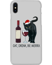 Load image into Gallery viewer, Cat Drink And Be Merry Meaningful Gift For Women Phone case
