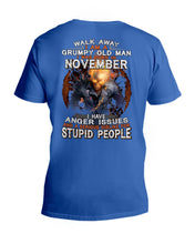 Load image into Gallery viewer, Walk Away I Am A Grumpy Old Man Who Was Born In November Birthday Gift Guys V-Neck
