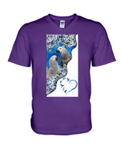 Load image into Gallery viewer, Magical Gray Couple African Parrot Gift For Bird Lovers Guys V-Neck
