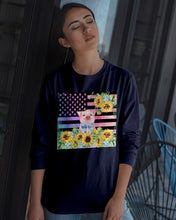 Load image into Gallery viewer, Pig America Flag Sunflower Special Custom Design Unisex Long Sleeve
