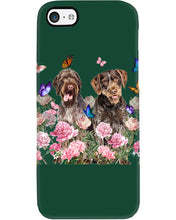 Load image into Gallery viewer, German Wirehaired Pointer With Peonies Gift For Dog Lovers Phone case
