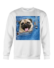 Load image into Gallery viewer, baby Pug In Denim Pocket Gift For Dog Lovers Sweatshirt
