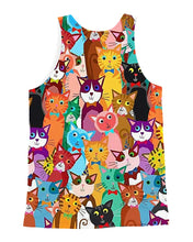 Load image into Gallery viewer, Colorful Cartoon Cat Face Gift For Cat Lovers Unisex Tank Top
