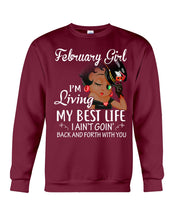 Load image into Gallery viewer, Betty Boop February Girl Living My Best Life Birthday Meaningful Gift Sweatshirt
