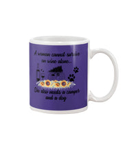 Load image into Gallery viewer, A Woman Cannot Survive On Wine Alone She Also Needs A Camper And A Dog Mug
