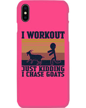 Load image into Gallery viewer, I Workout Just Kidding I Chase Goats Retro Vintage For Goat Lovers Phone case
