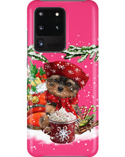Load image into Gallery viewer, Yorkshire Terrier Loves Drinking Hot Latte Gift For Dog Lovers Phone case
