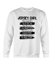 Load image into Gallery viewer, Jersey Girl The Heart Of A Hippie Sweatshirt
