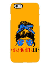 Load image into Gallery viewer, Firefighter Make You Life Safe Lady With Blue Ribbonhead Gift For Women Phone case
