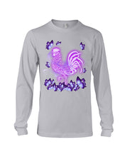 Load image into Gallery viewer, Chicken Purple Butterflies Gift For Chicken Lovers Unisex Long Sleeve
